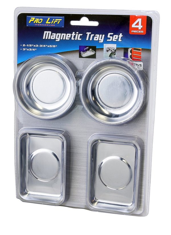 4 Magnetschalen, Magnetteller verchromt 2x Ø77mm , 2x 93mm x 65mm 02302